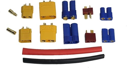 Miniatura 6 de XT60 / XT90 / EC3 / EC5 / T Plugs /0.138 in Banana Plug macho hembra adaptador conectores con tubo termorretráctil compatible con batería RC Lipo