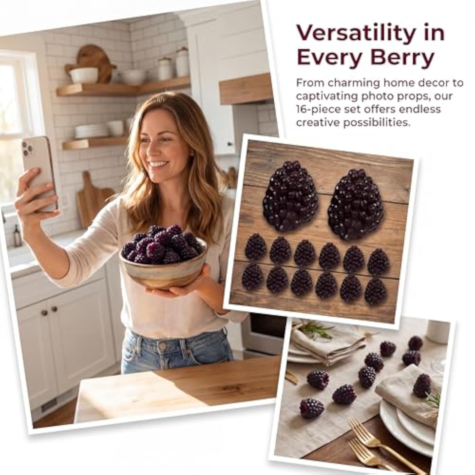 16 Pcs Realistic Artificial Raspberries for Display