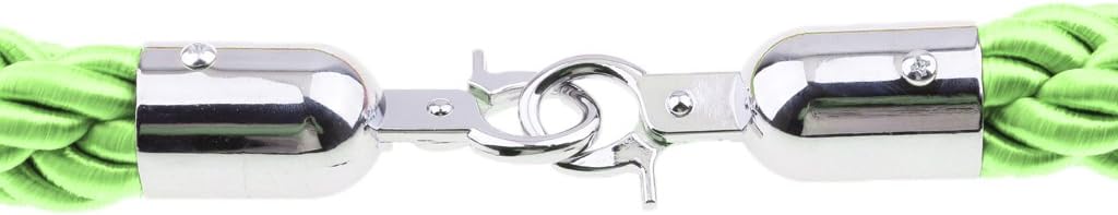 Premium Quality 2M Nylon Braided Barrier Rope with Chrome Hooks for Crowd Control and Queue Management - for Events and Business Spaces - 10ft, Green