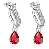 bijou brigitte pendientes largos rojos ❤-EMBALAJE EXQUISITO- Azul caja de regalo elegante.