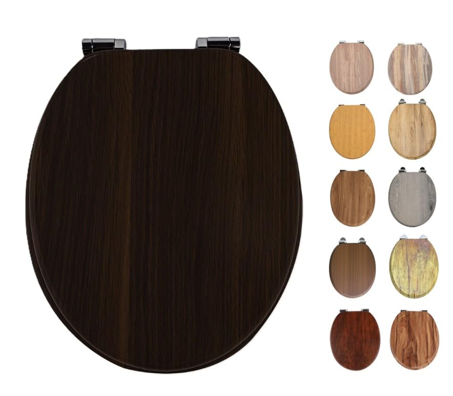 Dark Walnut - Wenge MDF Soft Close Toilet Seat