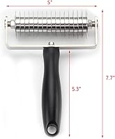 Vista 2 de Pastry Lattice Roller Cutter - EVNSIX Stainless Steel Professional Dough Lattice Top Pie Pizza Bread Pastry Crust Lattice Roller Cutter