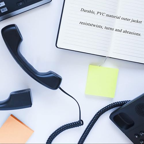 Miniatura 4 de Antfly Desenredador de cable telefónico, paquete de 2 cables de teléfono en espiral de 10 pies sin enrollar1.2 pies con 2 unidades de cable