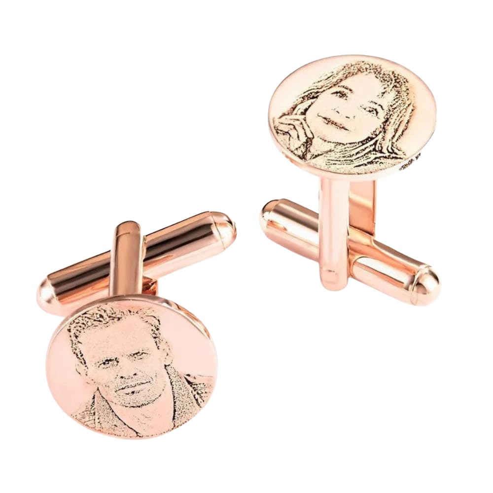 Custom Photo Engraved Cufflinks | Personalized Picture Cufflinks for Men | Wedding Anniversary Birthday Gift | MOSKAI-picture-24