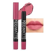 Vista 12 de evpct 1Pcs Lápiz Labial Metálico Rosa Claro y Lápiz de Crayón para Labios Set para Mujeres, Mancha de Labios de Larga Duración Impermeable labiales