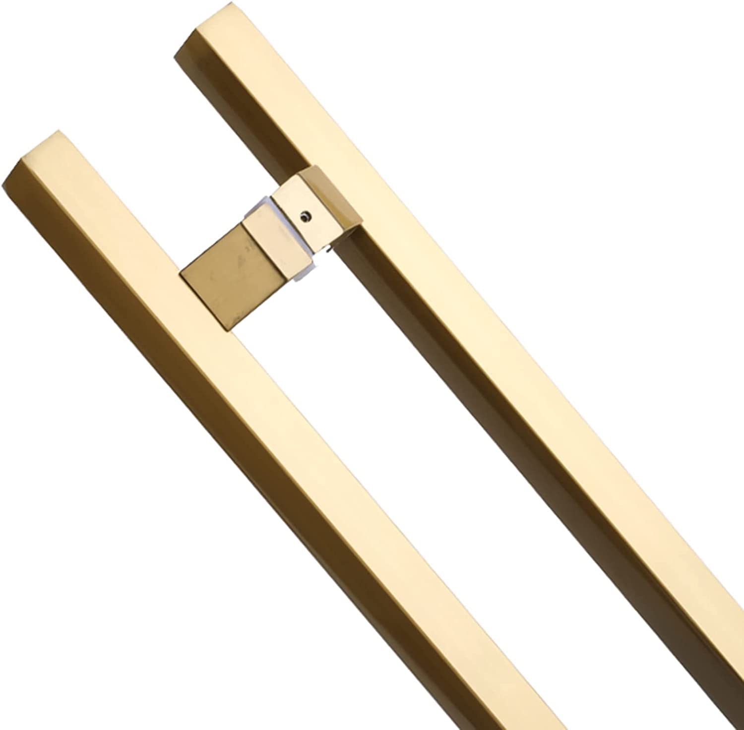 DFGHNBVC Modern Stainless Steel Push-Pull Bar Handle, Large Double-Sided Commercial Door Handle For Sliding Barn Doors, Replacement Hardware Set, 80-150Cm Length,Gold-80Cm/31 1/2