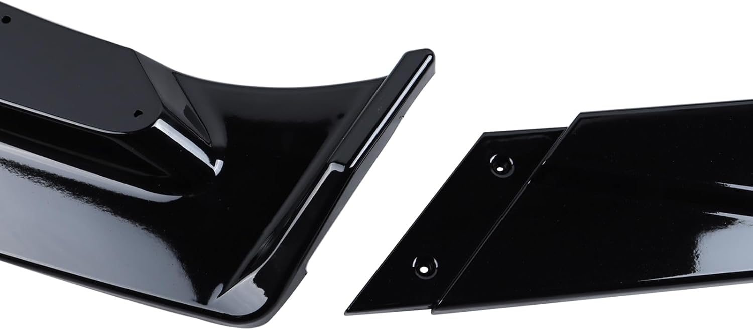 MUCO 3pcs Front Bumper Lip Spoiler Kit Compatible with 19 20 21 22 23 24 25 Chevy Malibu Gloss Black Valance Fascia Cover Guard Protection Conversion Front Lips