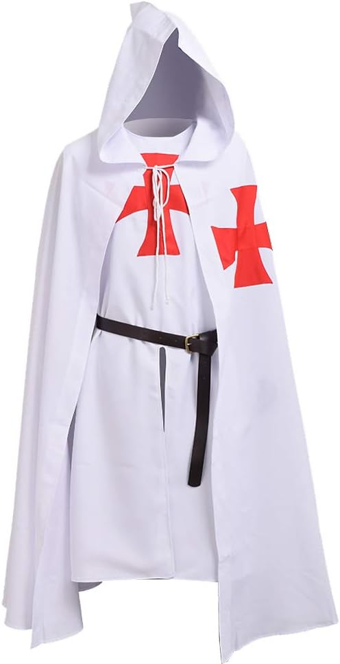 BLESSUME Medieval Knight Tunic Cloak Belt Cosplay Costume Set
