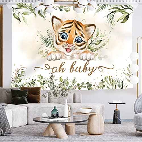 Fondo fotográfico para baby shower 213x152 cm verde miniatura 5