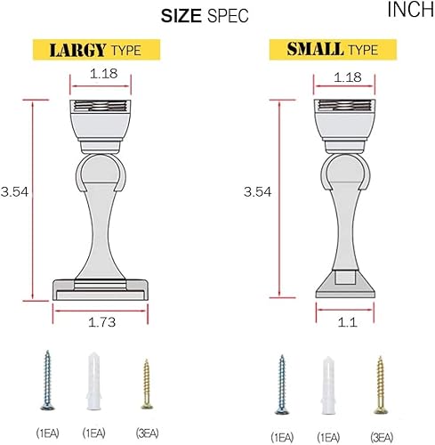 Miniatura 5 de Tope de puerta magnético, acero inoxidable, cierre magnético para puerta, soporte de puerta, tope de puerta, montaje en pared, montaje en el suelo,