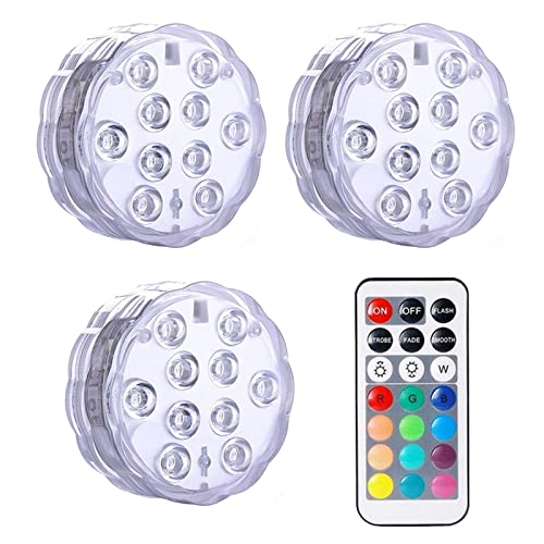 Lámpara noche subacuática con control remoto y luz de buceo 10 LED a pilas
