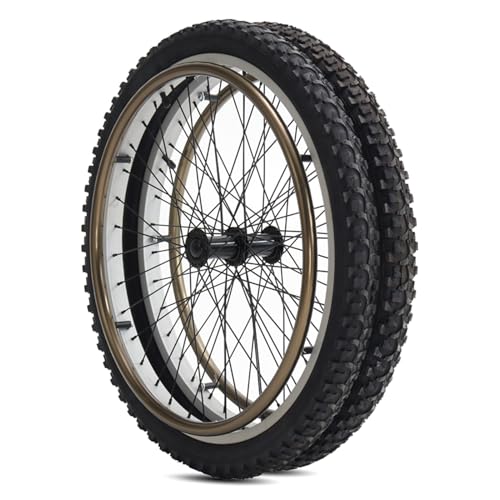 24 Inch Rear Wheel Replacement for Sports Wheelchair, 24 × 1.95 (50-507) Anti-Slip Inflatable Rubber Tires, Aluminum Alloy Spoke Hub