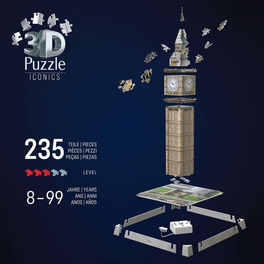 Amazon.com: Ravensburger Iconics: Big Ben 3D Puzzle with Light for