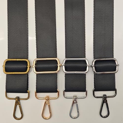 Hibate 1.5" Wide Replacement Crossbody Bag Strap for Women's Handbags Shoulder Straps - Black w/Gold Clips - Thumbnail 4