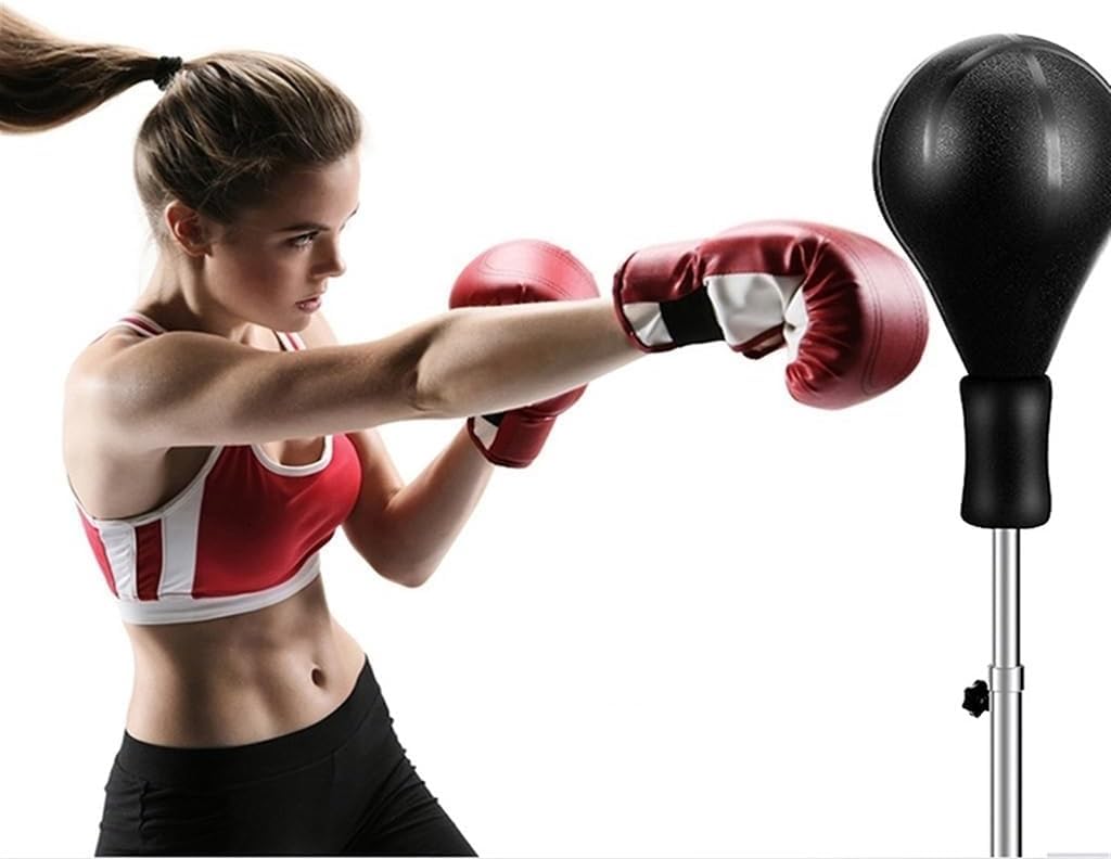 Cobra Reflex Bag, sacco da boxe autoportante, palla da boxe, attrezzatura per allenamento di velocità, sacchi di sabbia per boxe per bambini e adulti, altezza regolabile 120-160 cm, Rood, 48 * 120-1