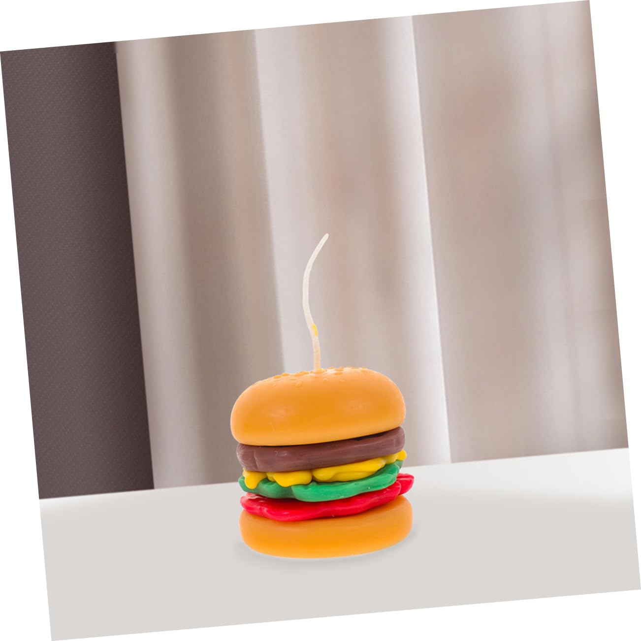 Vela de Hamburguesa Aromática Decorativa, 2 Piezas de Cera Naranja | Estilo Rústico Farmhouse Artístico, para Mesa Fotográfica y Ambiente Festivo