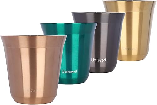 Miniatura 1 de 2 tazas de café de acero inoxidable con aislamiento al vacío de doble pared de 2.7 oz5.4 oz taza de café para beber taza de café 2.7 fl oz5.4 fl oz