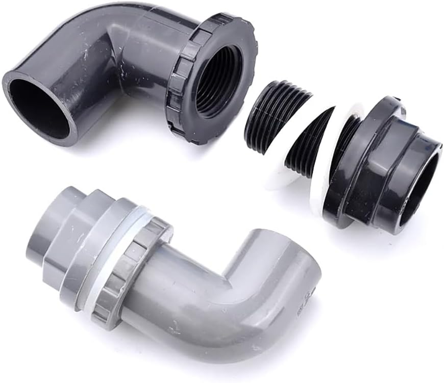 1pc Durable 90° PVC Elbow Drain Fitting for Aquariums, Pools, and Irrigation - 20-50mm(Blue,40mm)