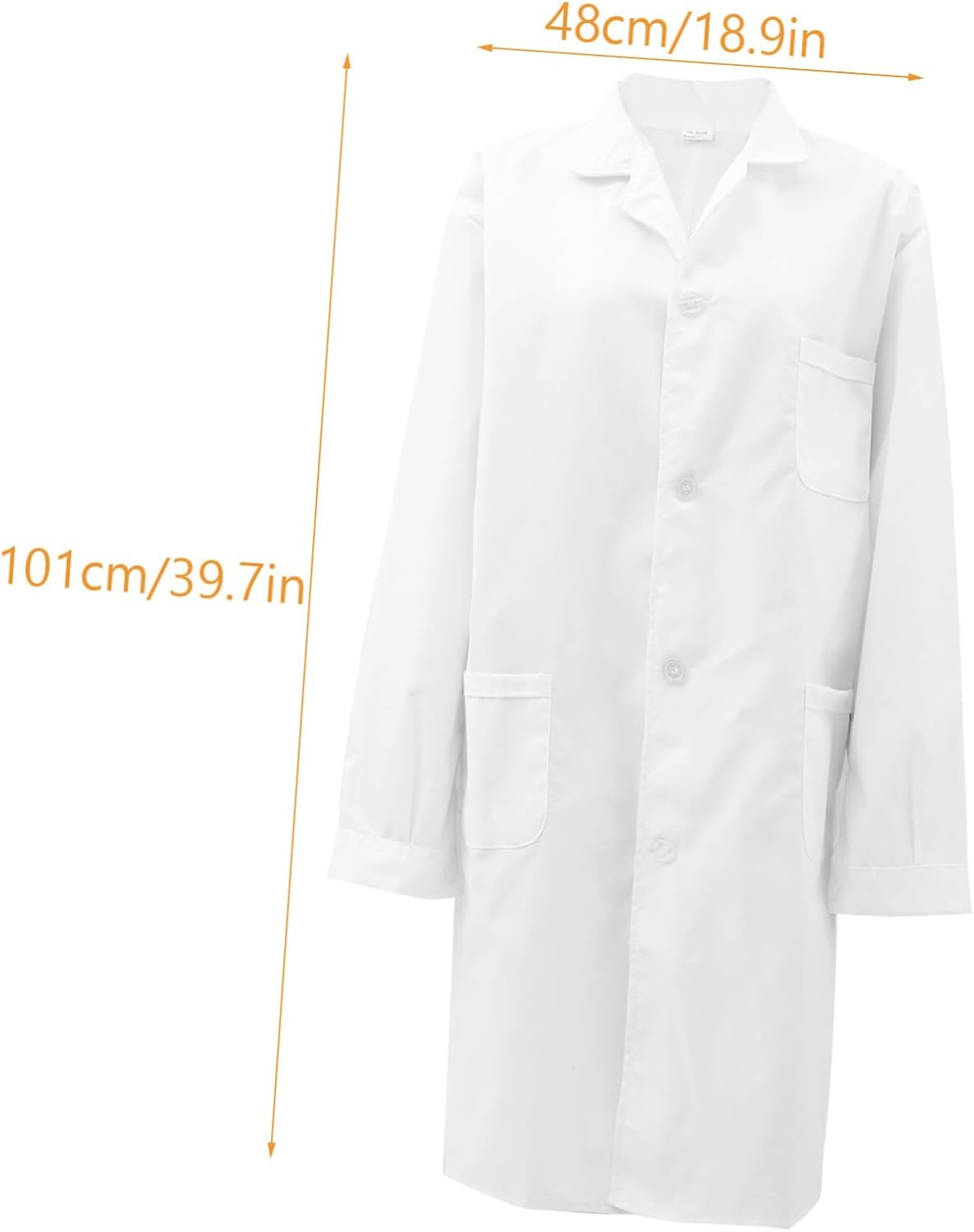 Long Sleeve White Coat Cotton Size Xxl for Doctor