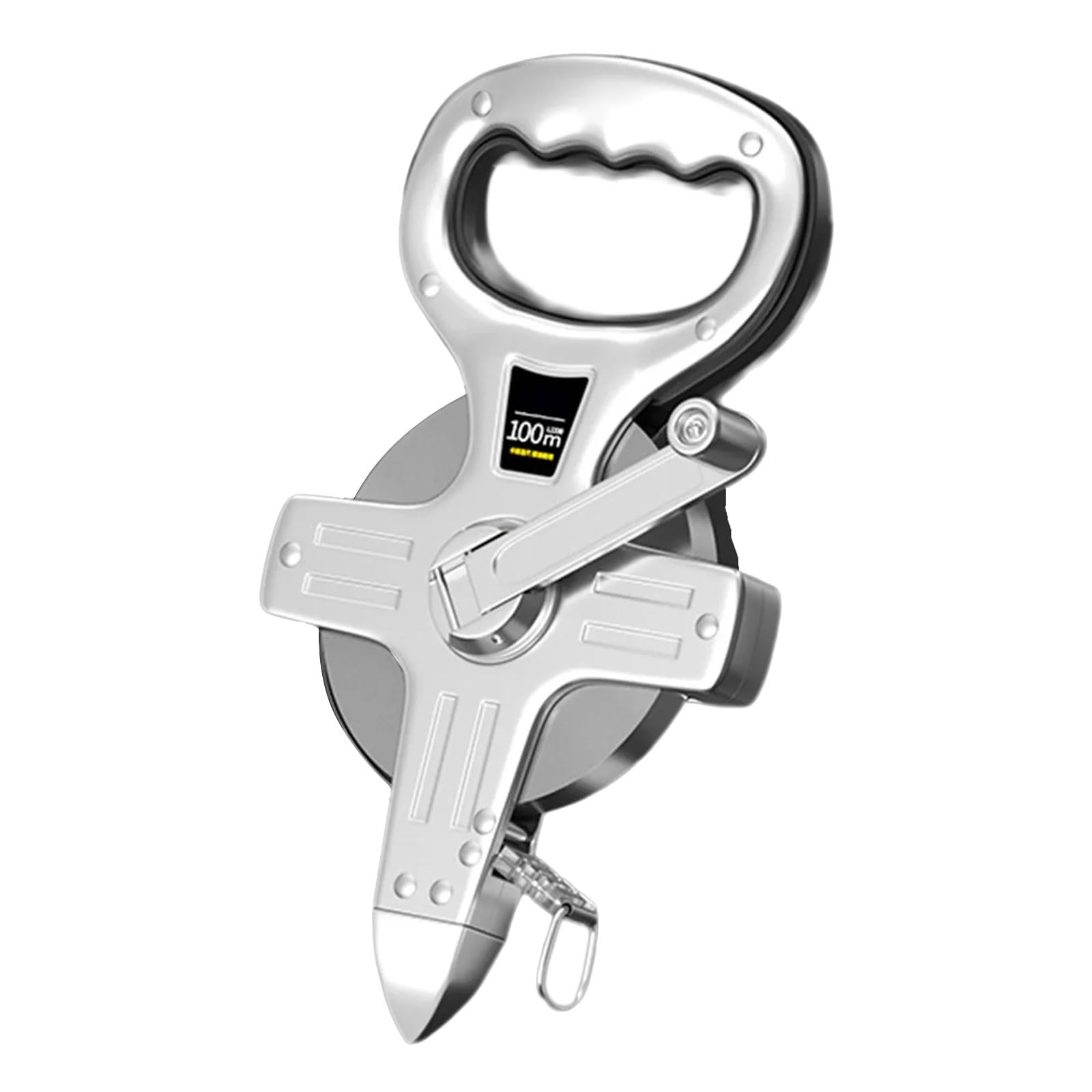 Cinta métrica industrial de 50 m, 100 m, durabilidad, acero inoxidable, tecnología de carrocería, herramienta de mano con mango ergonómico, herramienta de medición de alta calidad, medición