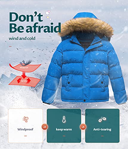 Image of CREATMO US Boy's Water Resistant Winter Coats Warm Fleece Lined Outwear Windbreaker Ski Jacket
