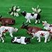 Hiawbon Mini Colorful Cattle Model for Adults, 20 Pcs Cattle HO Scale 1:87 Plastic Cow Model for Outdoor Decorations