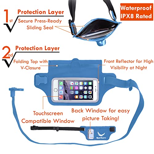 Ultimate Blue Waterproof Running Swimming Belt: Phone & Essentials Holder for Gym, Beach, Kayaking, Ski! Fits iPhone, Samsung - Touchscreen, IPX8 Rated Dry Waist Pouch - Adventure-Ready Performance! - Thumbnail 5