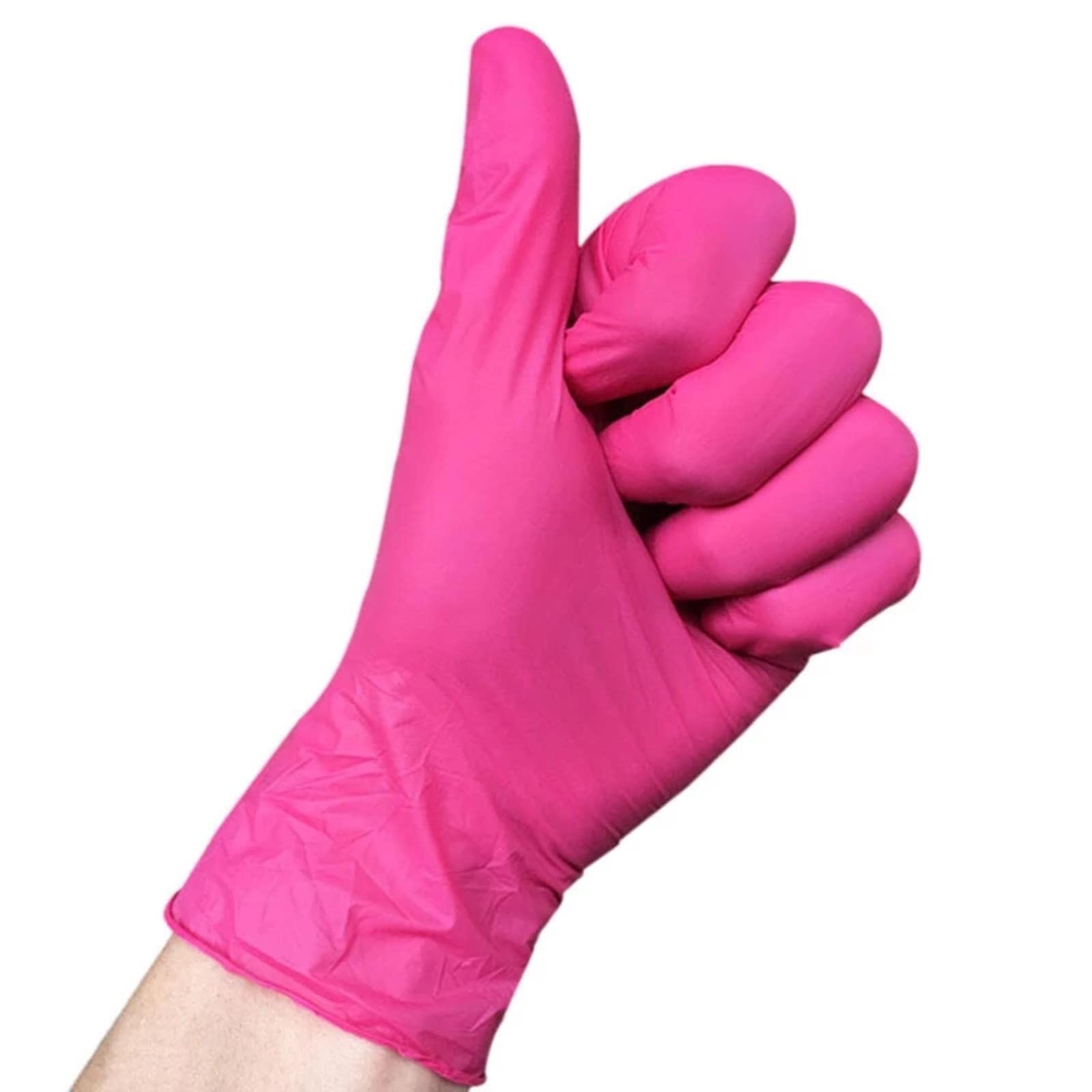 NIAN 100 PCS Cibo Guanti Rosa Guanti di Gomma Nitrile Monouso Alta Cucina Universale Pulizia della Casa Giardinaggio Guanti Neri Viola