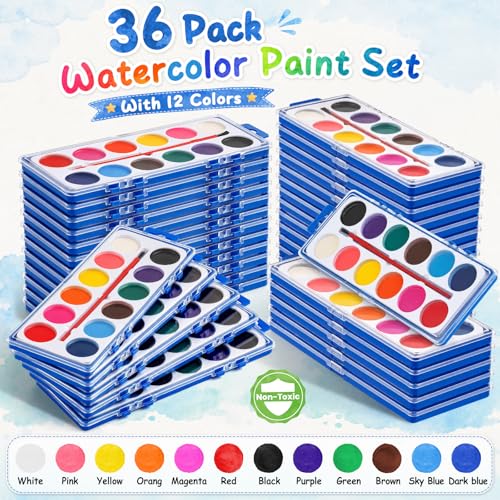 Peinture aquarelle lavable cadeau idéal pour fêtes et prix de classe de 36 - 4