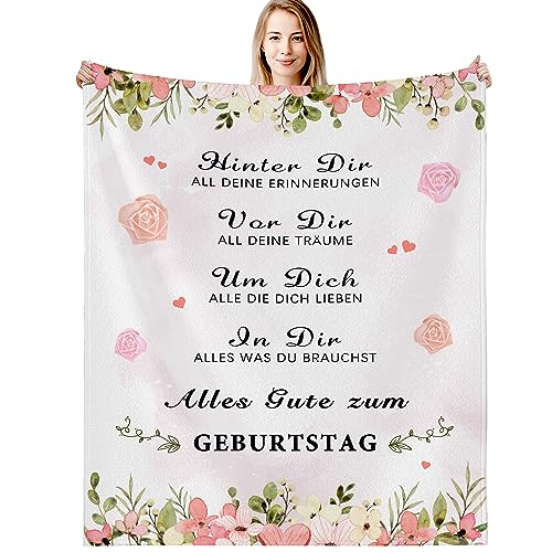 G-dake Geburtstagsgeschenk für Frauen, Kuscheldecke Geschenke für Mädchen Ehefrau Beste Freundin Schwester Tochter Mama Oma zum Geburtstag Geschenkideen, Flauschige Fleecedecke 130x150cm
