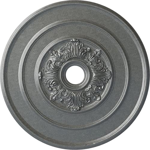 Ekena Millwork CM26TAPLS 26"OD X 3 1/8"ID X 1 1/2"P Traditional with Acanthus Leaves Ceiling Medallion Fits Canopies Up to 4 1/4", Platinum