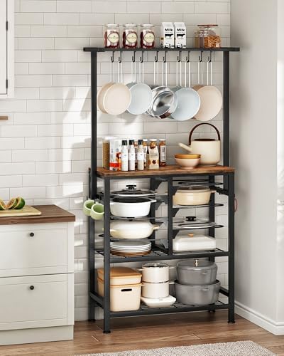 Pots and Pans Organizer Rack, Kitchen Bakers Rack, Multi-Tier Sto...