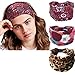K-Elewon 3 Pack Women Wide Elastic Turban Head Wrap Headband Sports yoga Hair Band