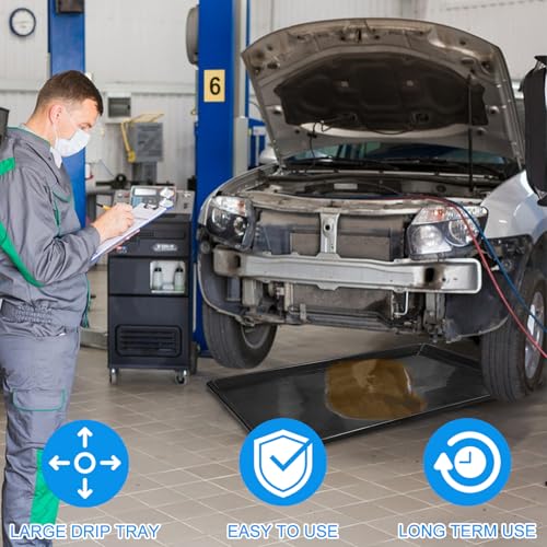 YEXEXINM Universal Auffangwanne, 90x60cm Ölauffangwanne Große Ölauffangbehälter Kunststoffwanne Plastikwanne Mehrzweckwanne aus robustem Kunststoff, Auffanghilfe für Ölwechsel