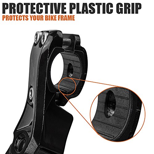 bv rear bike stand for 2434-2834 bikes - adjustable bike kickstand for adult bike with 8 height levels non-slip foot amp clamp grip - weather-resistant aluminum alloy bicycle stand for road mountain bmx