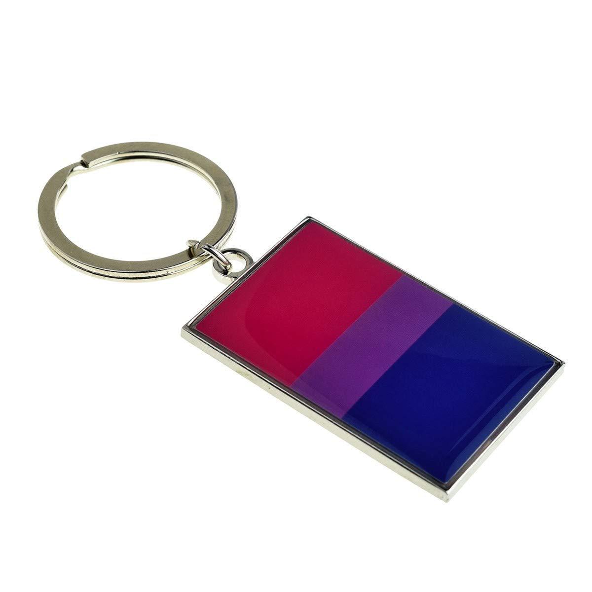 Gtr-Prestige Giftware Multicoloured Bisexual Flag Lgbt Design Metal Keyring