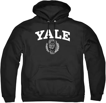 Yale University Official Yale Seal Unisex Adult Pull-Over Hoodie,Black, M