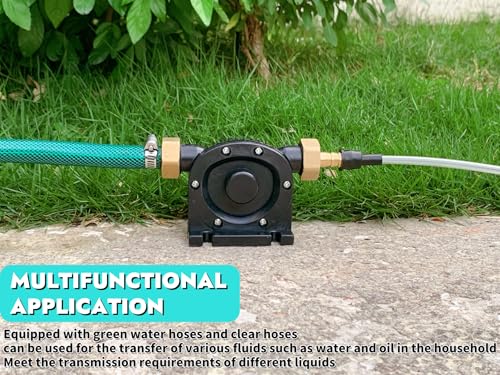 PEISONGFEI Self-Priming Mini Hand Drill Water Transfer Pump Kit with Suction and Discharge Hose for Water, Oil, and Fluid Transfer - Thumbnail 4