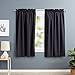 Amazon Basics - Cortinas opacas con aislamiento térmico y alzapaños, 2 unidades, 168 x 183 cm, Negro