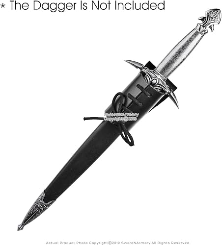 Miniatura 2 de Espada de piel sintética negra con gancho para cinturón para daga principal Gauche espada corta