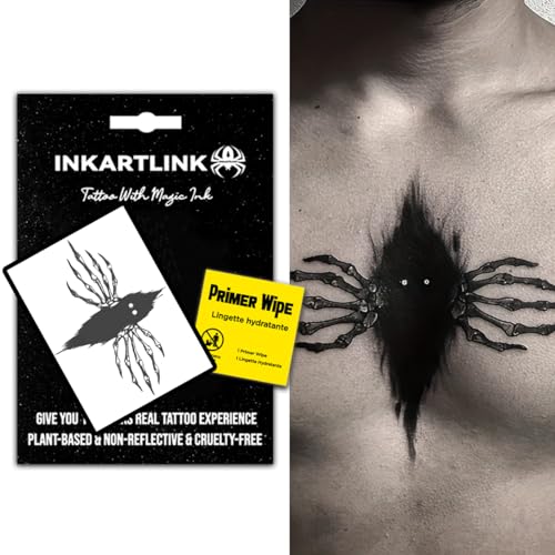 INKARTLINK Semi Permanent Tattoo, realistic temporary tattoos, party niche dark style, suitable for cool girls tattoos, waterproof and non-reflective, exquisite packaging (Devil Escapes)