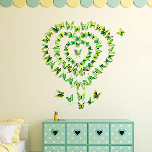 24 adhesivos de mariposas 3D removibles para pared miniatura 2