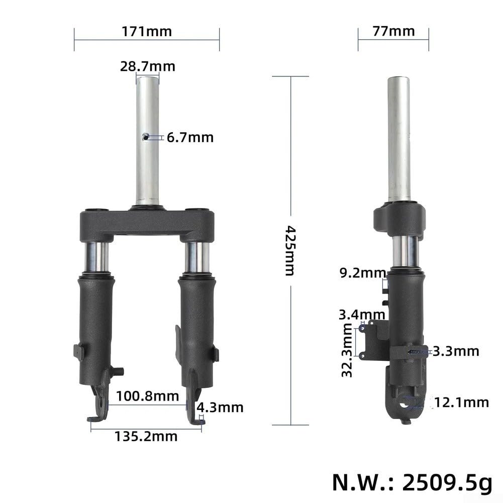 Amortiguador de horquilla delantera para Xiaomi 5Plus Scooter Aluminio