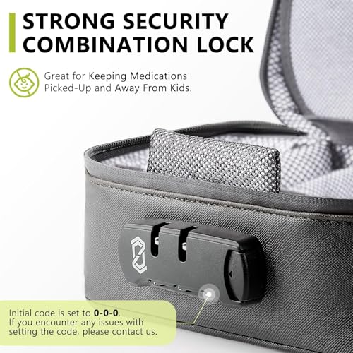 Image of OZCHIN Smell Proof Bag with Combination Lock File Organizer Case Container Medicine Odorless Storage Lock Box Great Gift for Friend