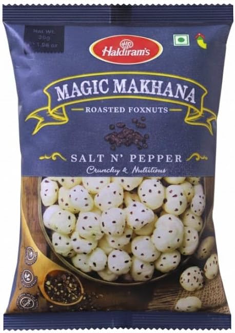 Haldiram's Magic Makhana Roasted Foxnuts Salt and Pepper Snack 30g