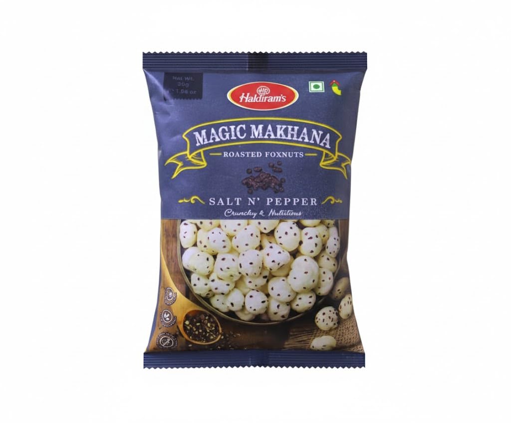 Haldiram's Magic Makhana Roasted Foxnuts Salt and Pepper Snack 30g