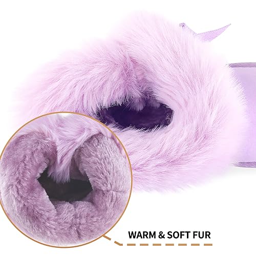 K KomForme Girls Kids Snow Boots Warm Fur Lined Slip On Outdoor Winter Shoes Lightweight Comfy（Little/Big Kids）2