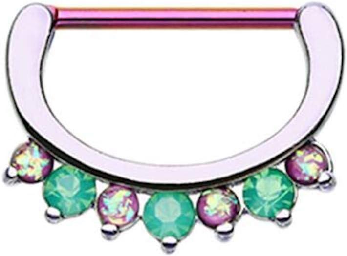 Covet Jewelry Purple Classic Opal Sparkle Nipple Clicker