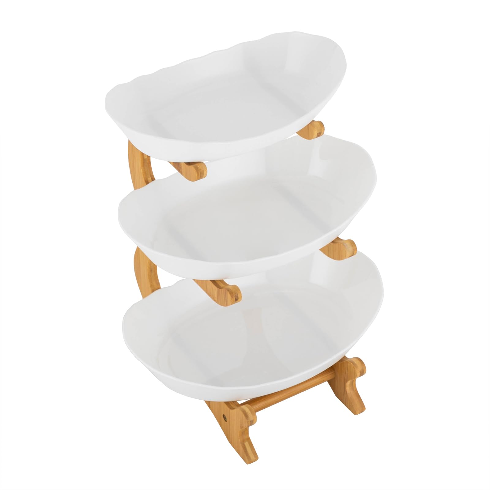 Alzata in ceramica, a 3 piani, a più piani, in ceramica, per frutta e verdura