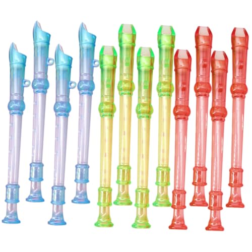EPIGEIST 12 pièces Flûtes à Bec Transparentes pour Garçon Fille Débutants Instruments à Vent Faciles à Jouer et Nettoyer pour Pratique Musicale Éducative Couleur Couleur Aléatoire